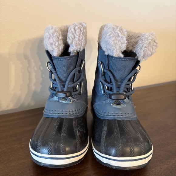 Sorel Waterproof Snow Boots Blue/black Fleece Lining Size 11 - Picture 2 of 9